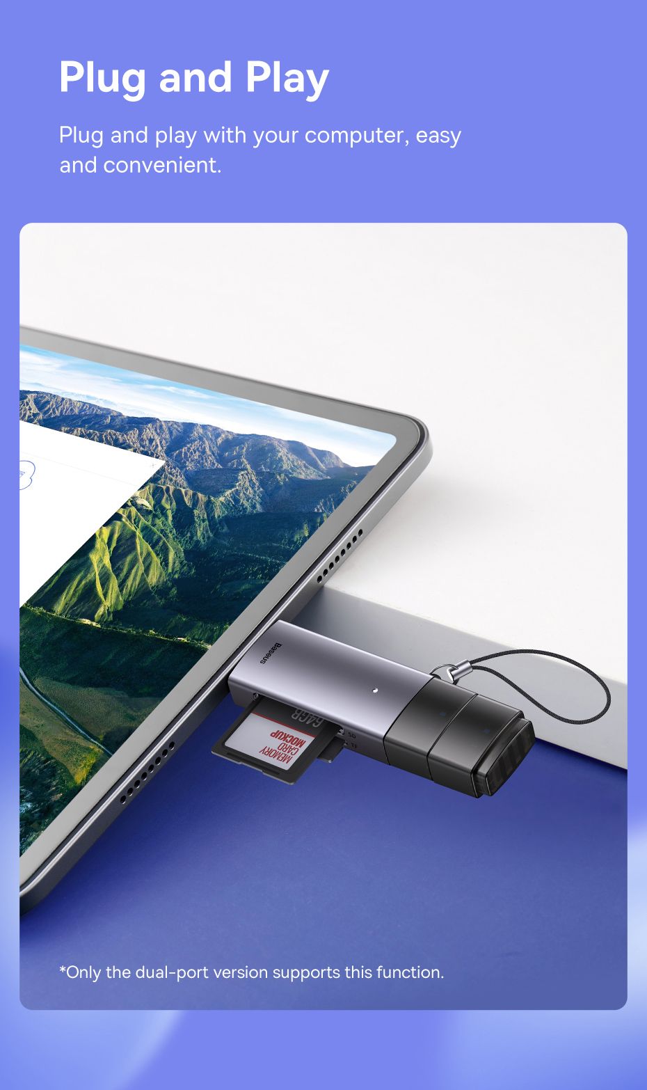 Baseus Card Reader Dual Output USB