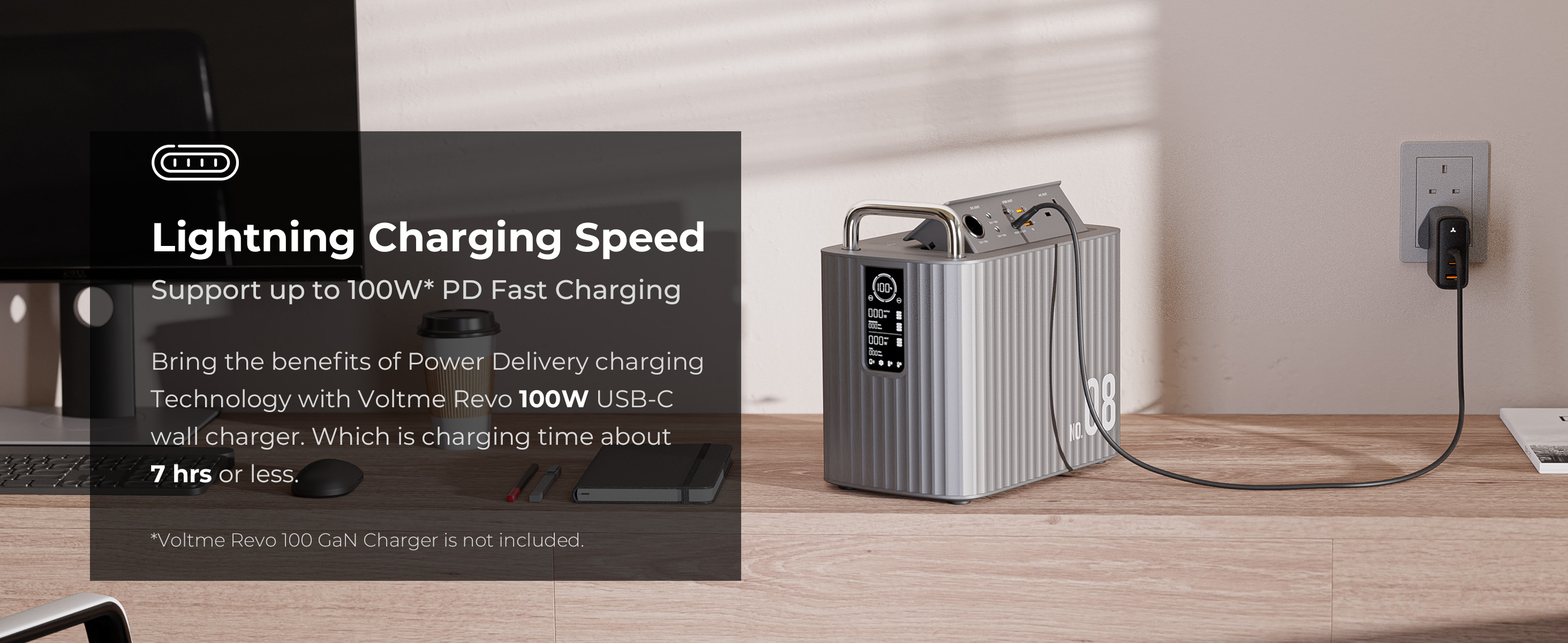 Voltme Hako Lite Portable Power Station HK-800 / 800W / 615.6Wh / 199000mAh - Silver