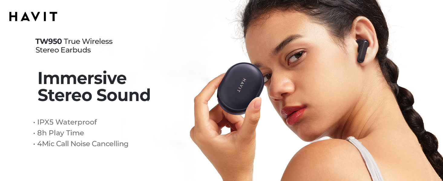 Havit TW950 TWS Wireless Earbuds Bluetooth V5.3, 4