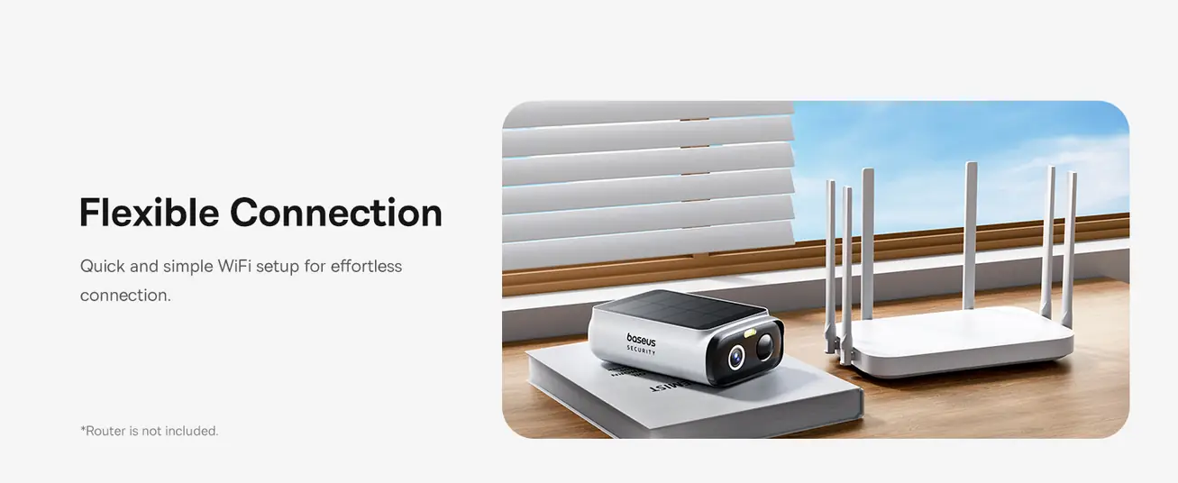 Baseus Security S1 Lite Outdoor Camera 2K – Solar, Night Vision, AI Motion, IP67, No Monthly Fee