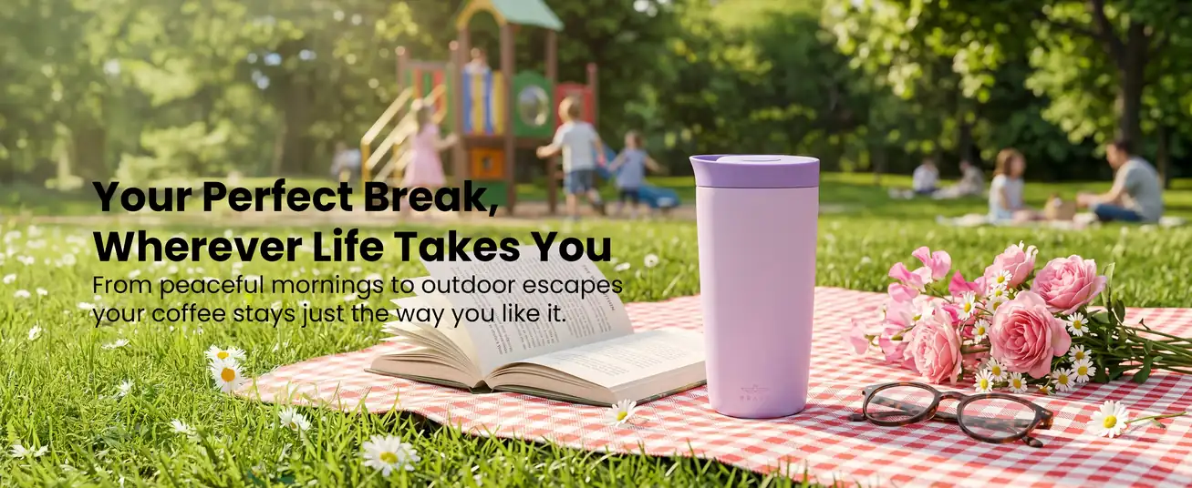 Brave TempGuard Travel Mug 500ml Stainless Steel Insulated Coffee Cup, Leak Proof Push Button Lid, Hot &amp; Cold Tumbler