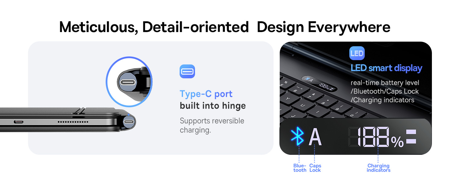 Baseus iPad Air 13 Keyboard Case – Bluetooth, Backlit Keys