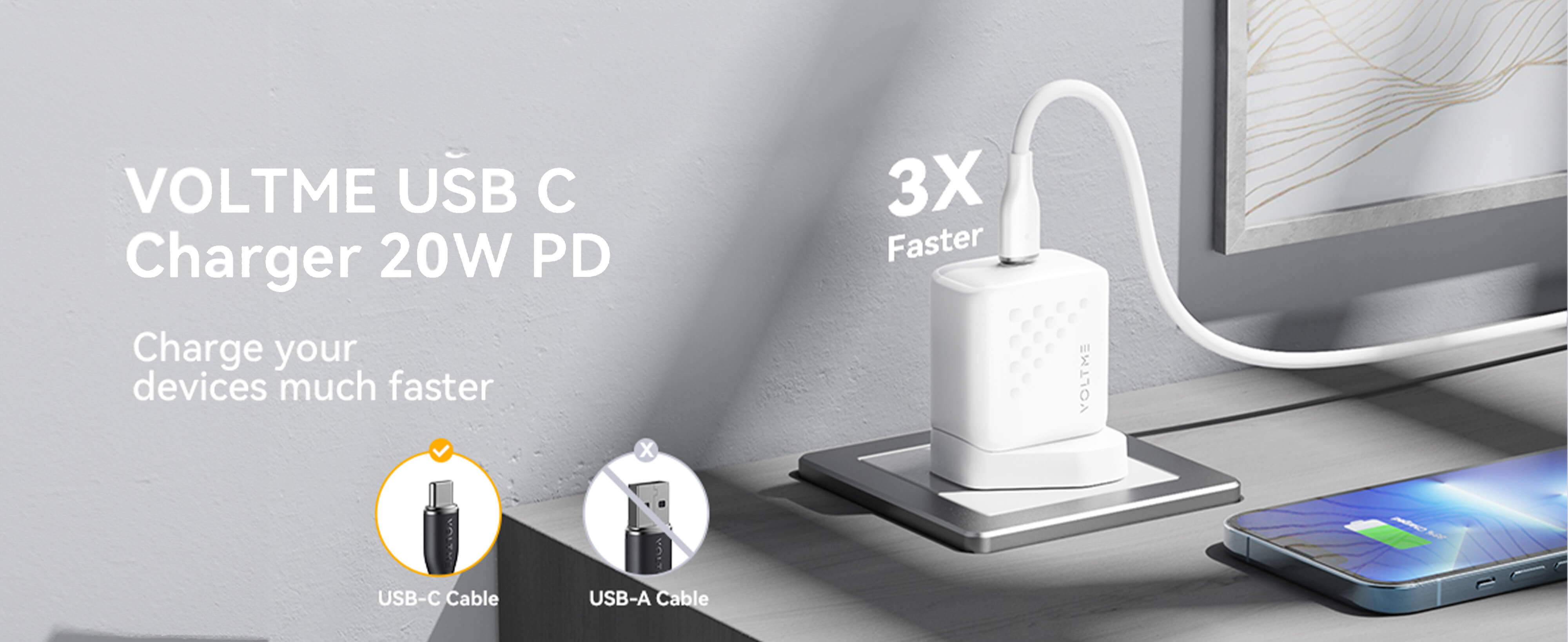 Voltme Revo 20 Lite Wall Charger (20W) White