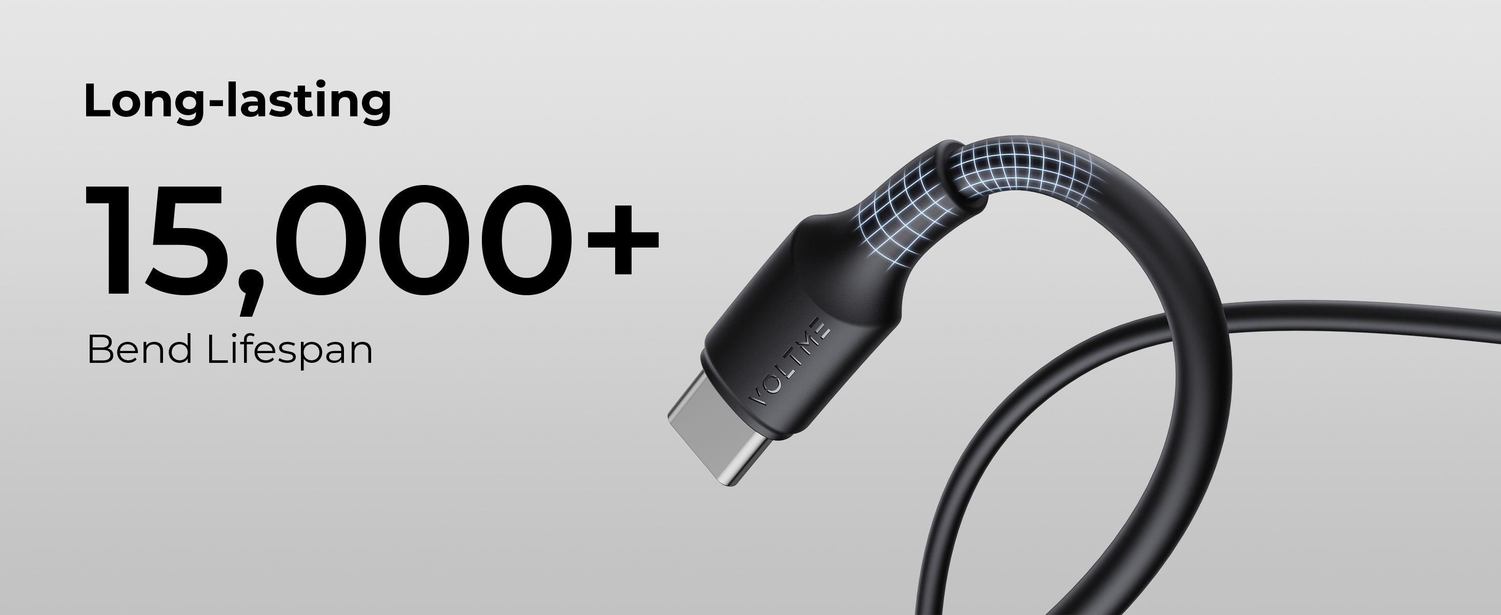 Voltme Powerlink EDC Series USB-A to Type-C Cable 60W PD Super Fast Charging, 480Mbps Data Transfer, 3A, 3M - Black