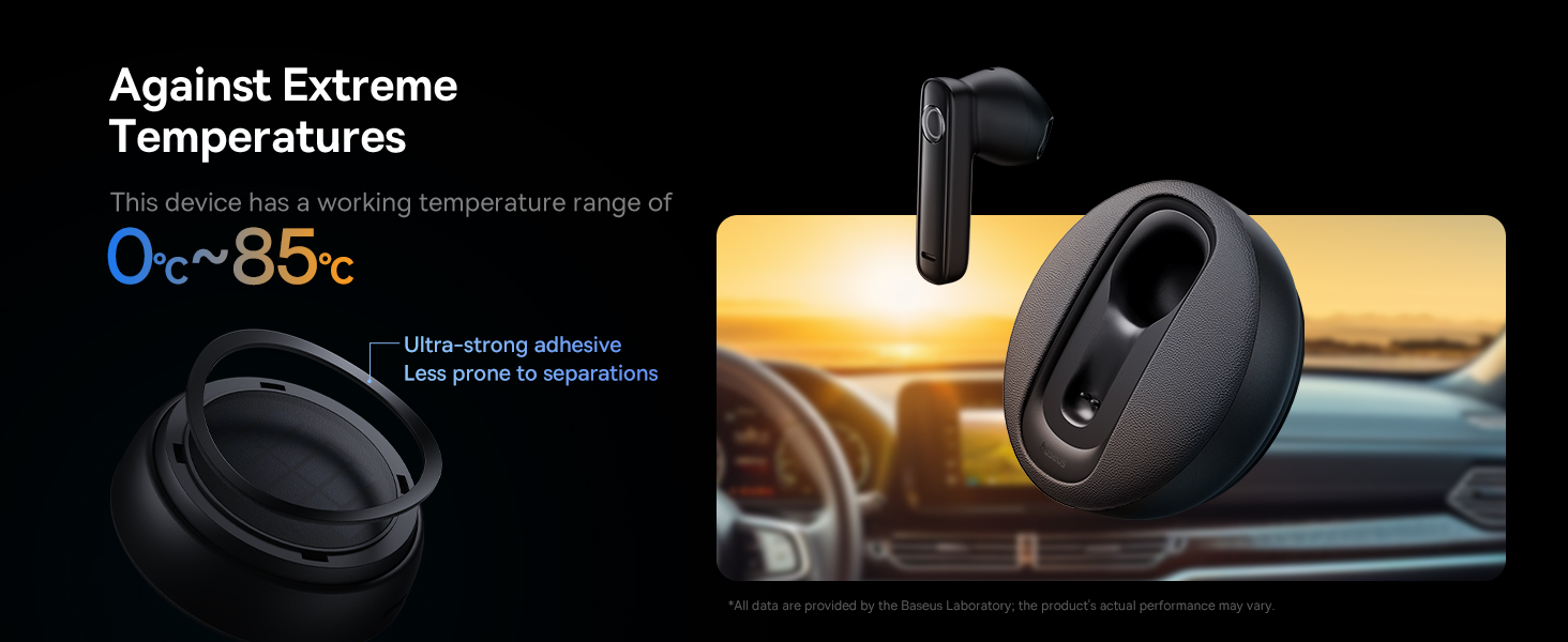 Baseus C-Mic CM10 Solar Charging Single Ear Wireless Earphone for Car - Black