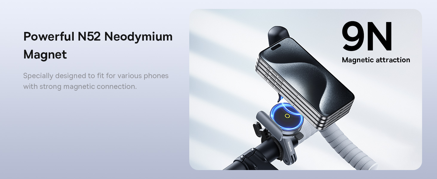 Magnetic Bike Phone Mount for iPhone 16 Pro Max &amp; Galaxy S24