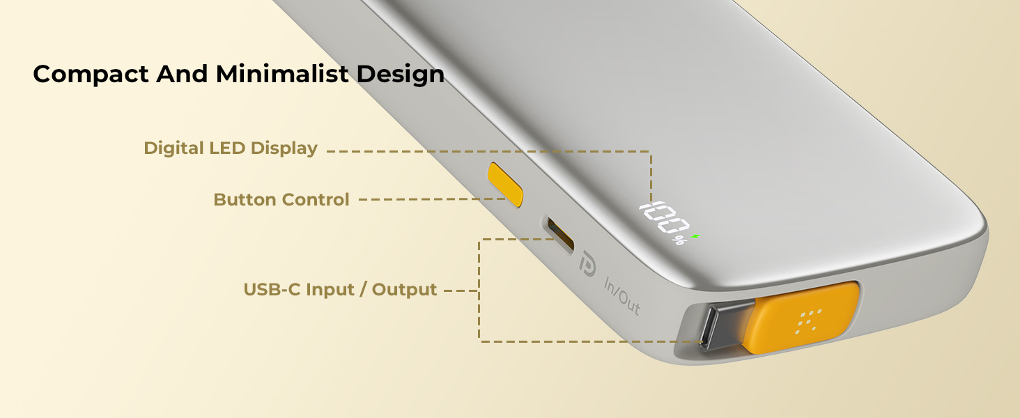 VOLTME Hypercore Rollz 10K Power Bank 10000mAh 30W Fast Charging with Built