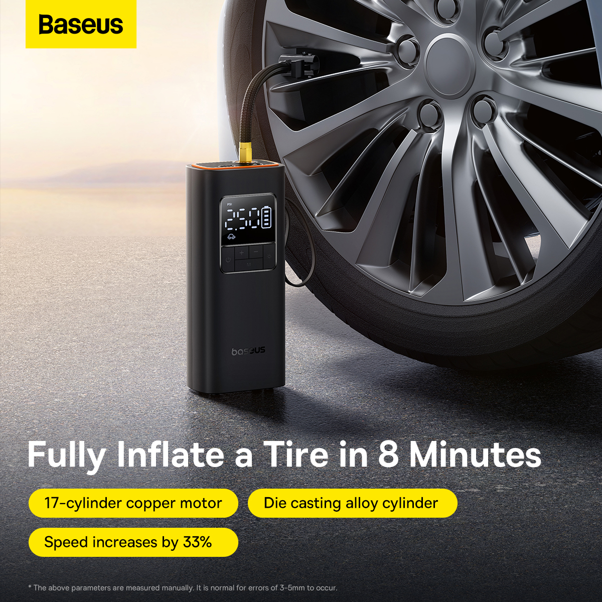 Baseus SuperMini Pro Wireless Car Inflator – Fast Inflation, Portable, and Safe for UAE Drivers