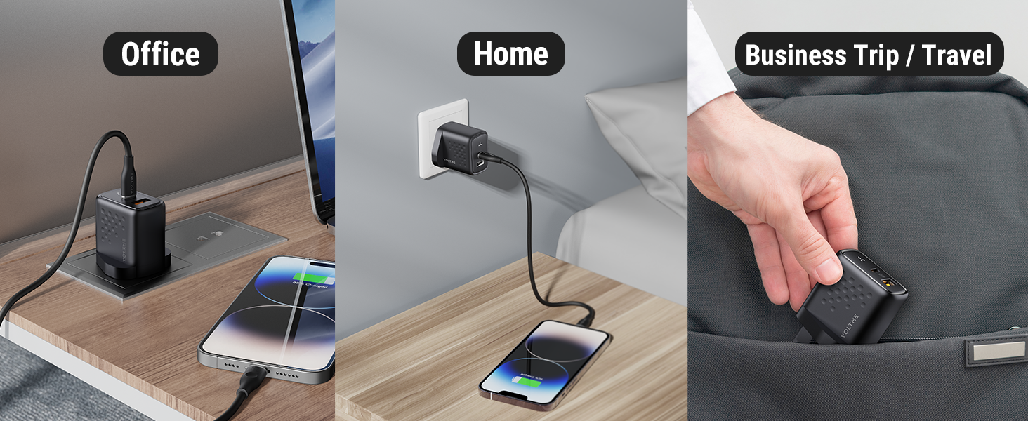 VOLTME Revo 35 Duo CA 35W GaN III Fast Charger UK Plug, Dual Port USB
