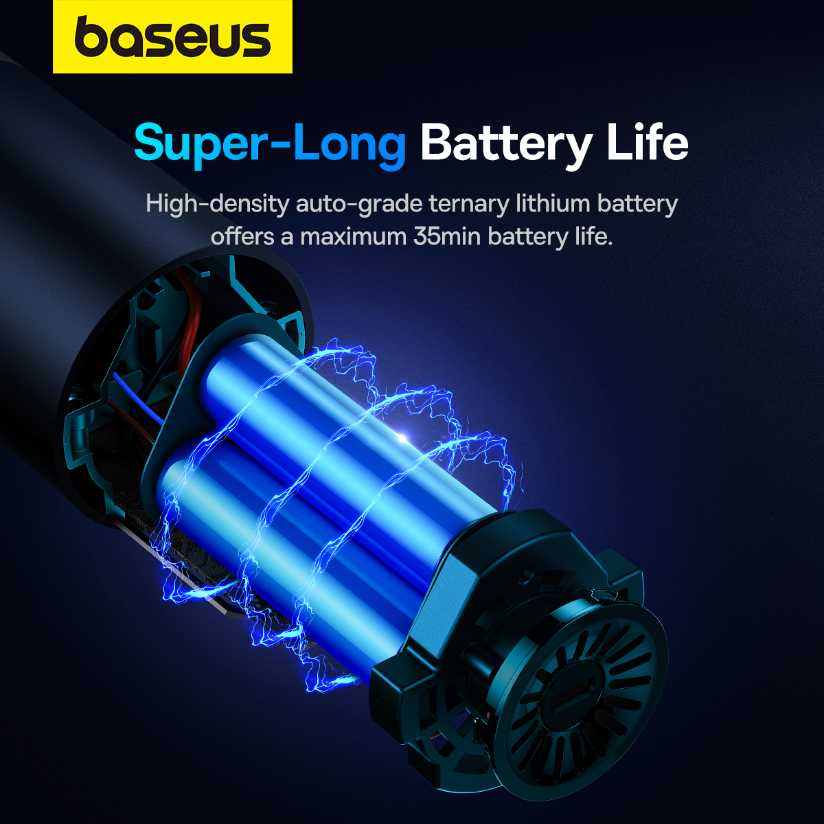 Baseus A5 Cordless Handheld Vacuum – 16,000Pa Suction, HEPA Filter, and Long Battery Life