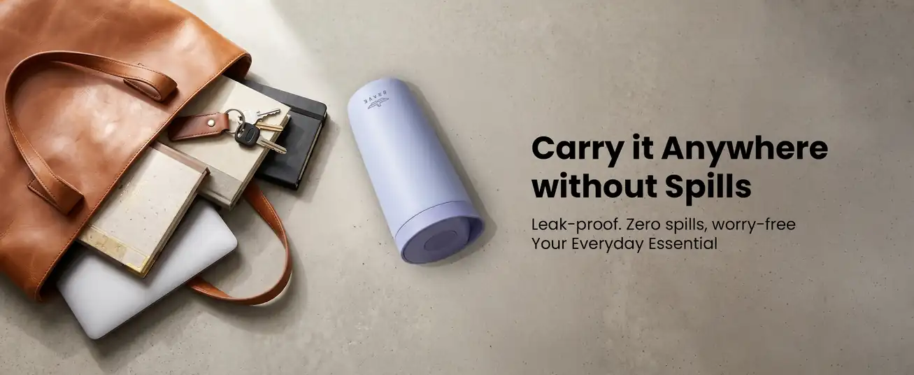 Brave TempGuard Travel Mug 500ml Stainless Steel Insulated Coffee Cup, Leak Proof Push Button Lid, Hot &amp; Cold Tumbler
