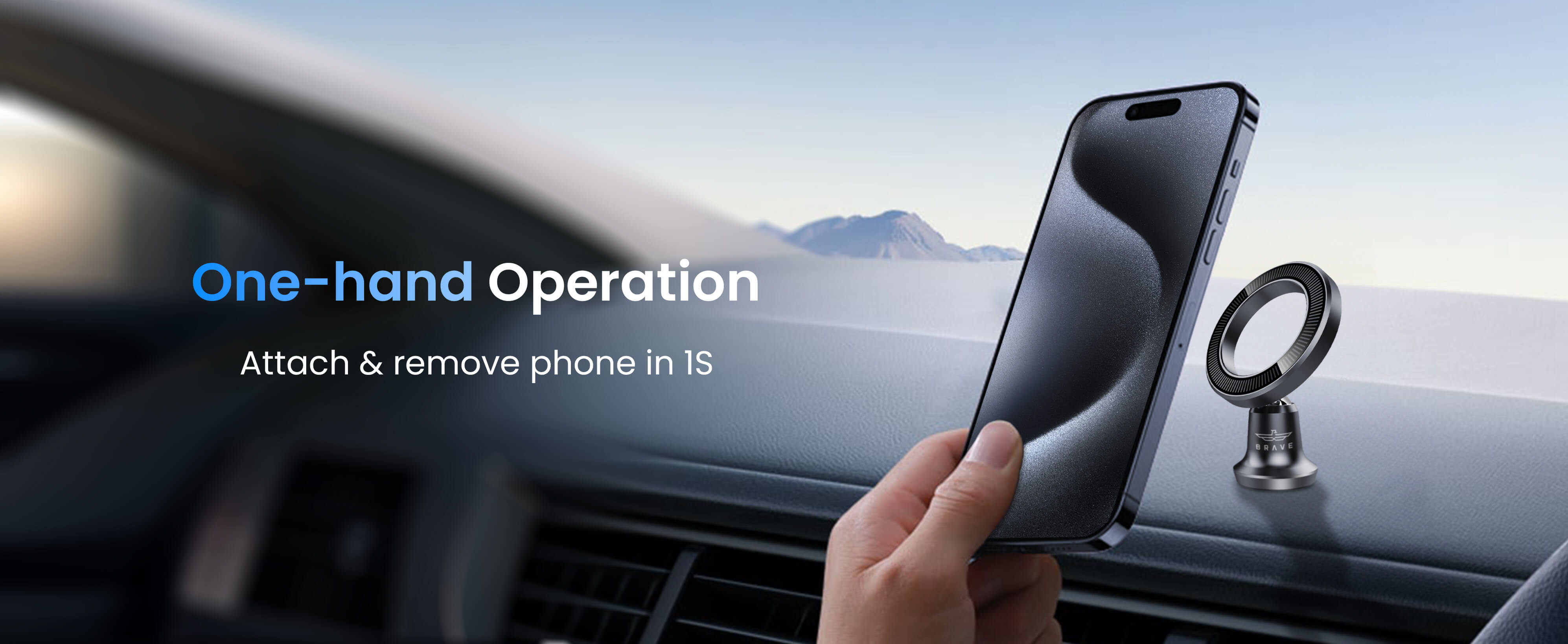 Brave MagSafe Car Phone Holder BHL-52 - 360° Rotatable, Universal – Black