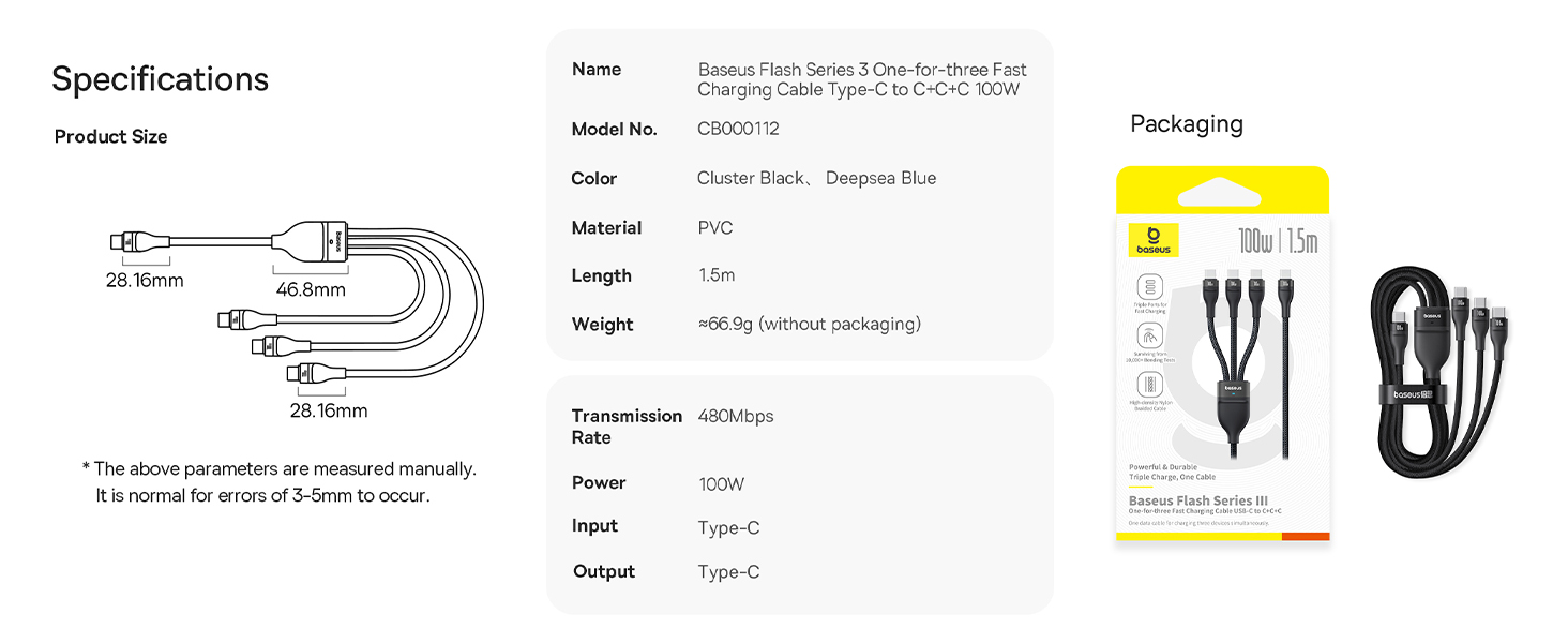 Baseus Flash Series 3 100W One