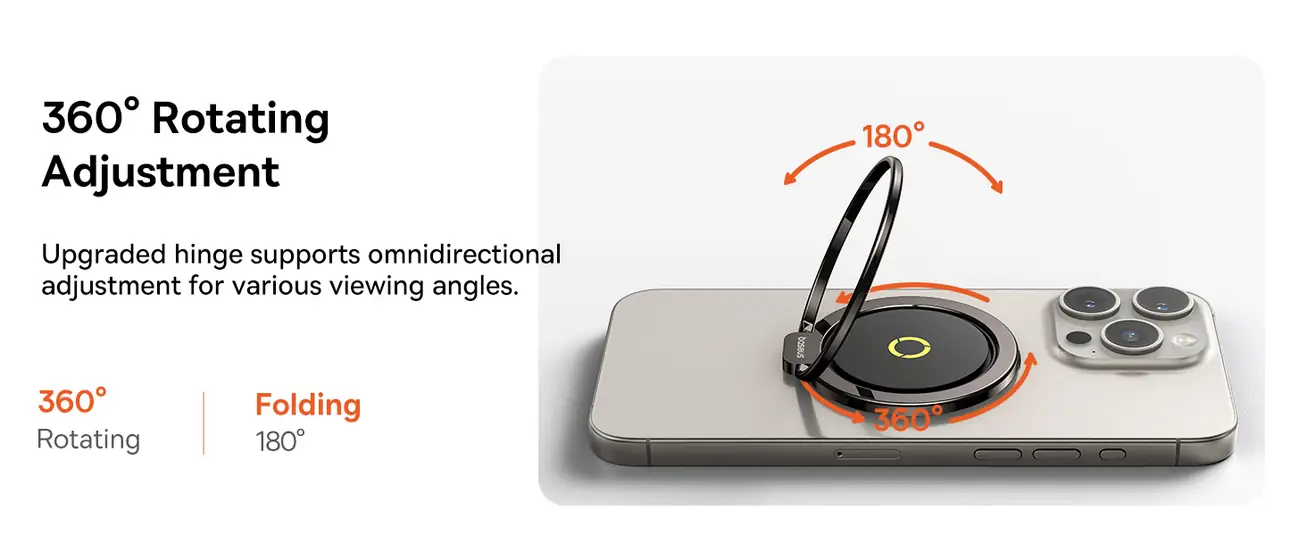 Baseus Magnetic Ring Holder for MagSafe – 360° Adjustable Phone Stand Grip