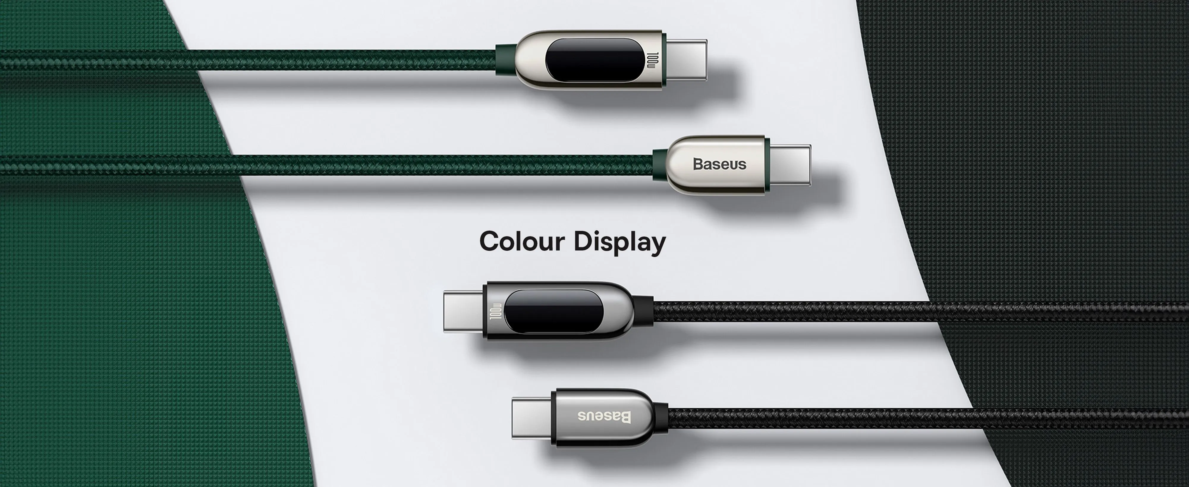 Baseus Display Fast Charging Data Cable Type-C to Type-C 100W 5A 1M - Green