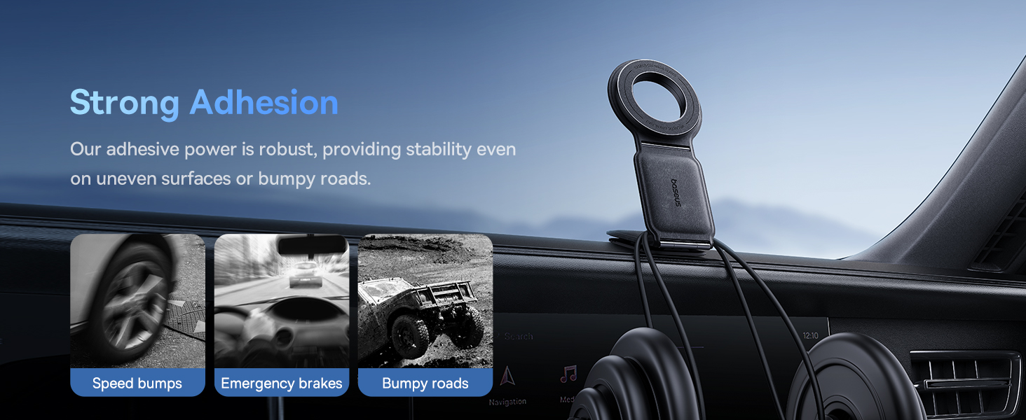 Baseus C02 Prime Trip Series Magnetic Car Phone Holder 360° Rotatable, Foldable Car Mount - Grey