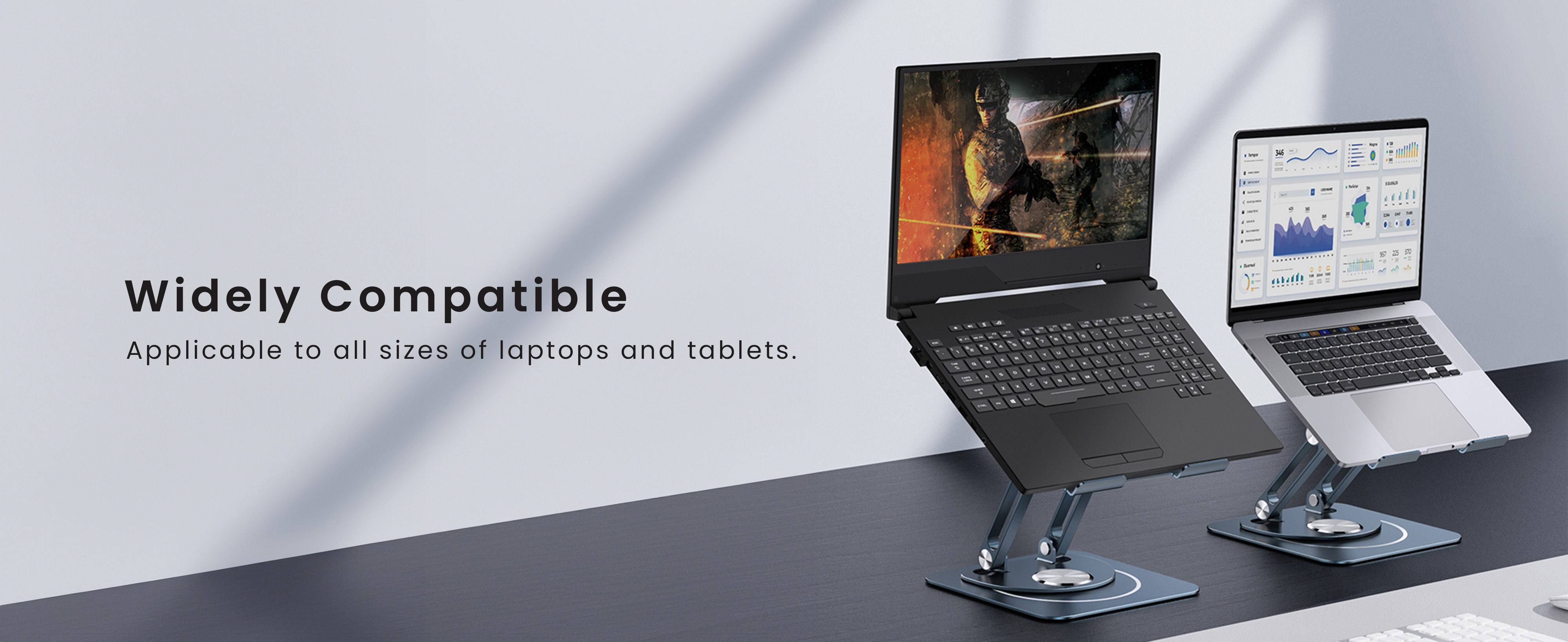 حامل Baseus قابل للدوران 360 درجة للكمبيوتر المحمول والكمبيوتر اللوحي iPad (إصدار ثلاثي الطي)