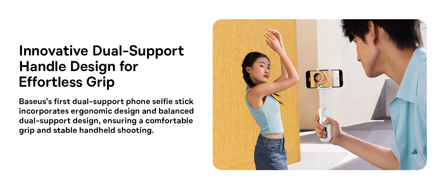 Baseus TechShot Dual-Support Magnetic & Clamping Selfie Stick Tripod with Bluetooth Remote  - White